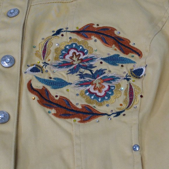 A.M.I. Customized Embroidered w/ Swarovski Rhinestones Western Style Med. Jacket - Picture 15 of 16